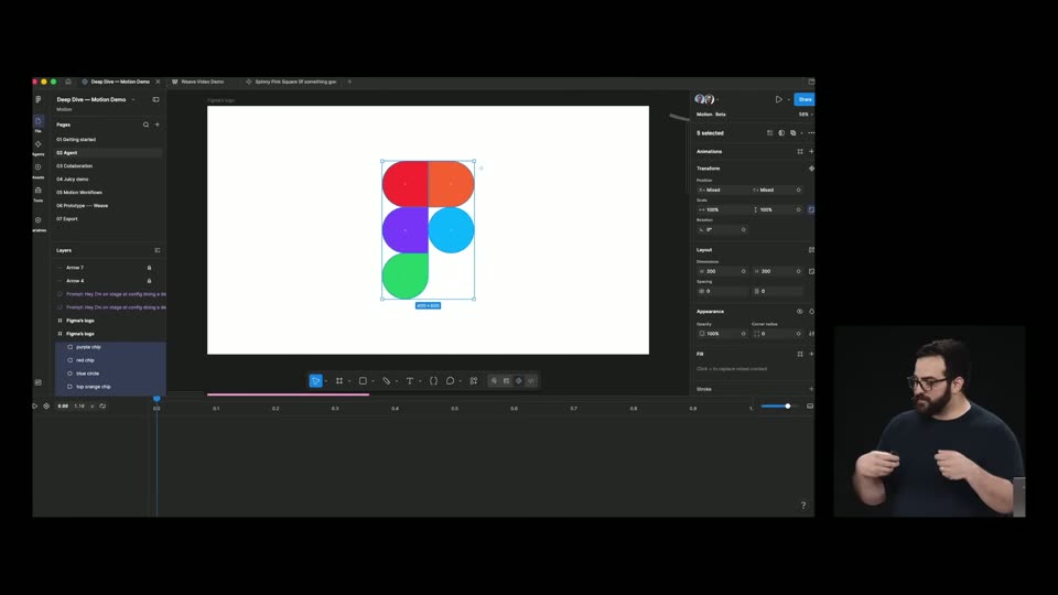 Figma logo 图层动画编辑