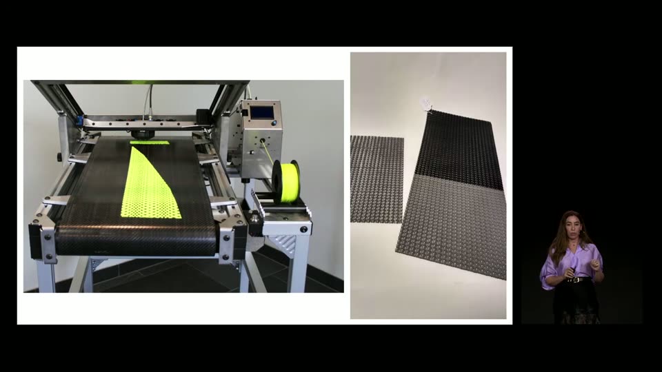3D打印机打印黄色网格织物及成品样品
