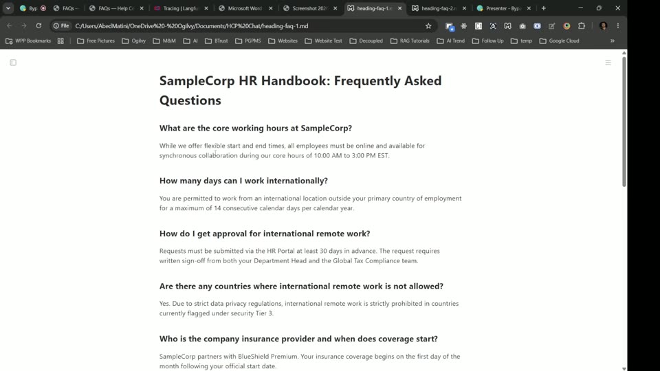 演示用的 HR 手册 FAQ 文档原文