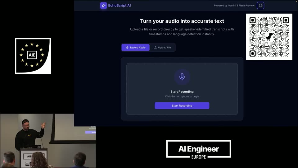 EchoScript.AI 音频转文字录音界面