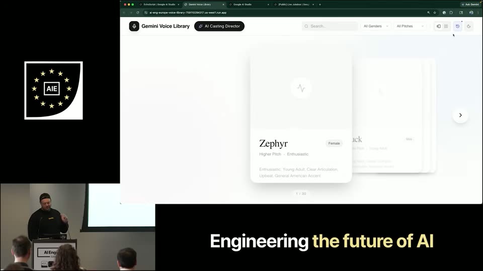 Gemini语音库卡片选择 Zephyr 音色