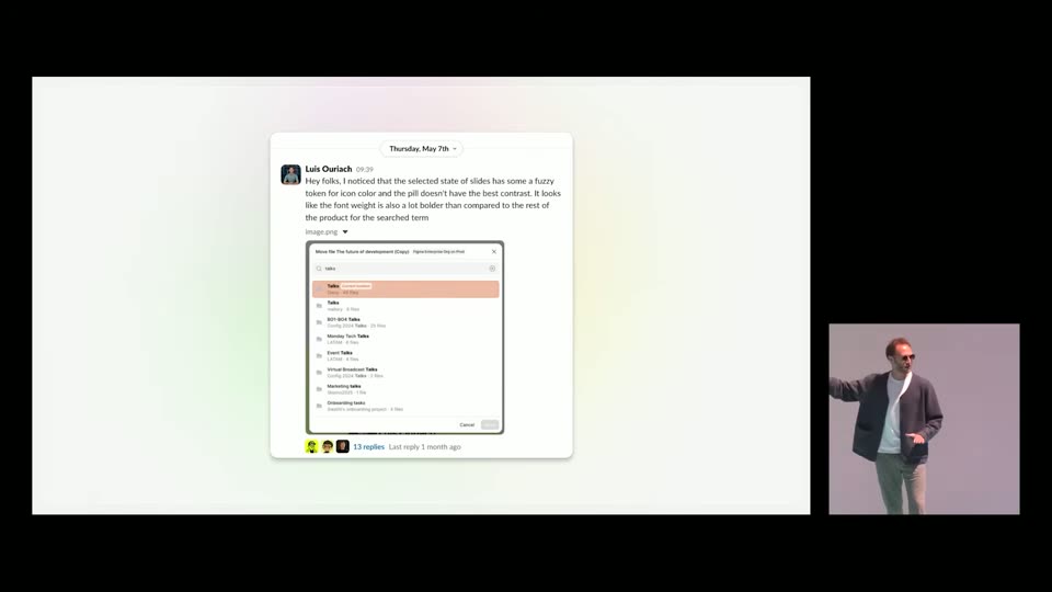 Slack里关于配色对比的设计反馈