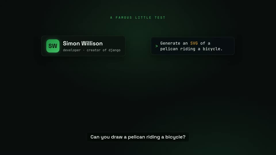 Simon Willison鹈鹕骑车SVG测试提示词