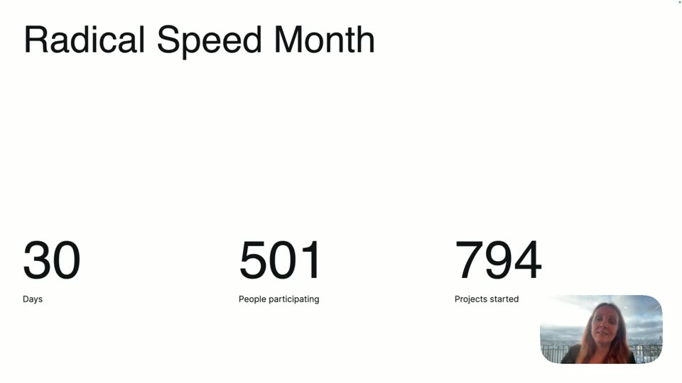 Radical Speed Month：30天501人794项目