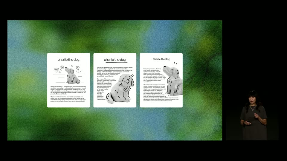 三张charlie the dog示例卡片